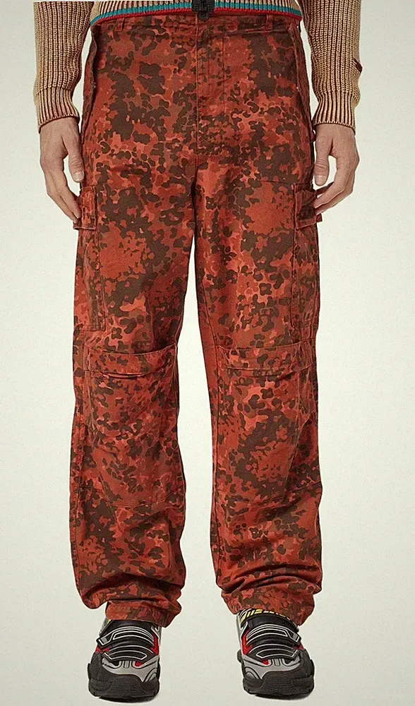 DIESEL P-Atlan-Pat Herren Jeans Cargo Hose W31 Orange Camo 34 in