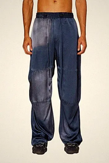 DIESEL P-Marty Herren Cargo-Hose 50 Regular Baggy Blau Satin
