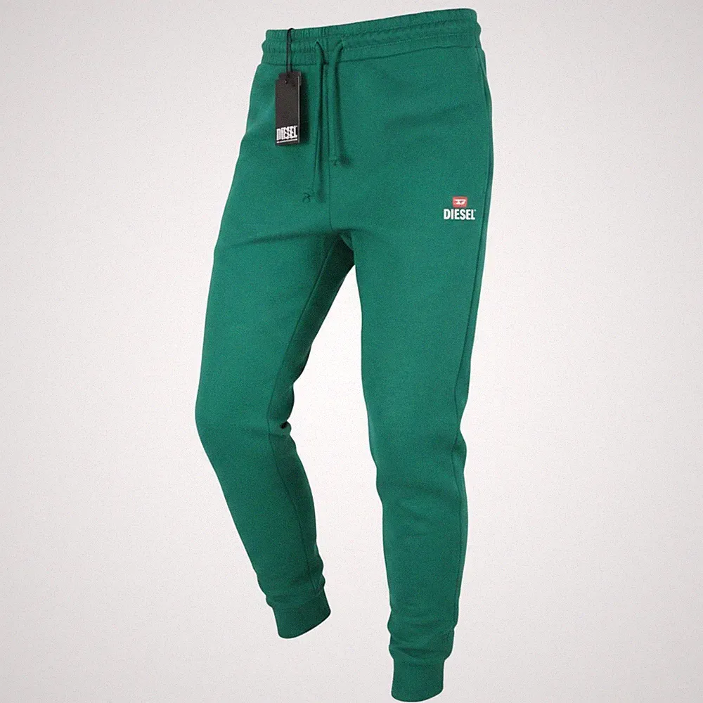 DIESEL P-Tary New D Logo Herren Jogginghose M Grün Kordelzug Baumwolle