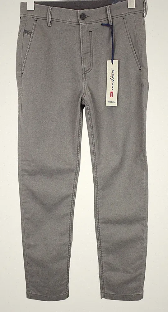 DIESEL Slim-Chino-M-NE 0685E Herren Hose W28 Grau Stretch Slim Fit
