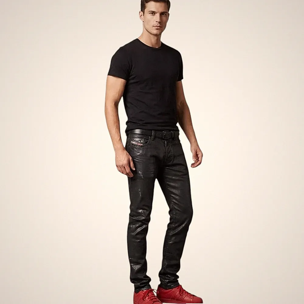DIESEL THAVAR NE 0837C Herren Denim Jeans Sweat Jogginghose Slim Fit Skinny Hose