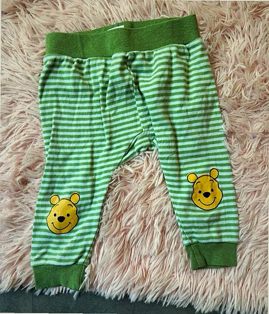 Disney Baby Jogginghose Grün/Weiß gestreift Winnie Puuh elastisch