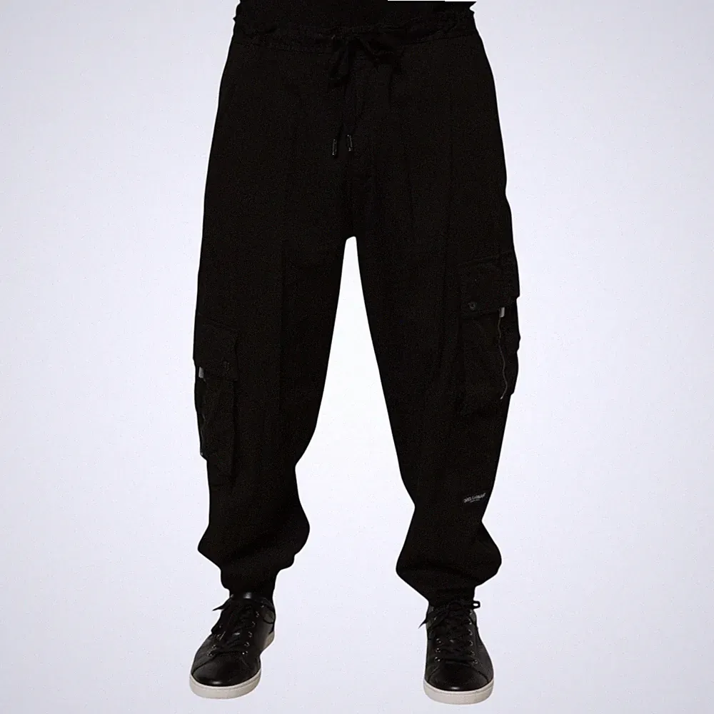 DOLCE & GABBANA Hose Schwarz Baumwolle Cargo Jogger Sweatpants IT58/W44/XXL 1...
