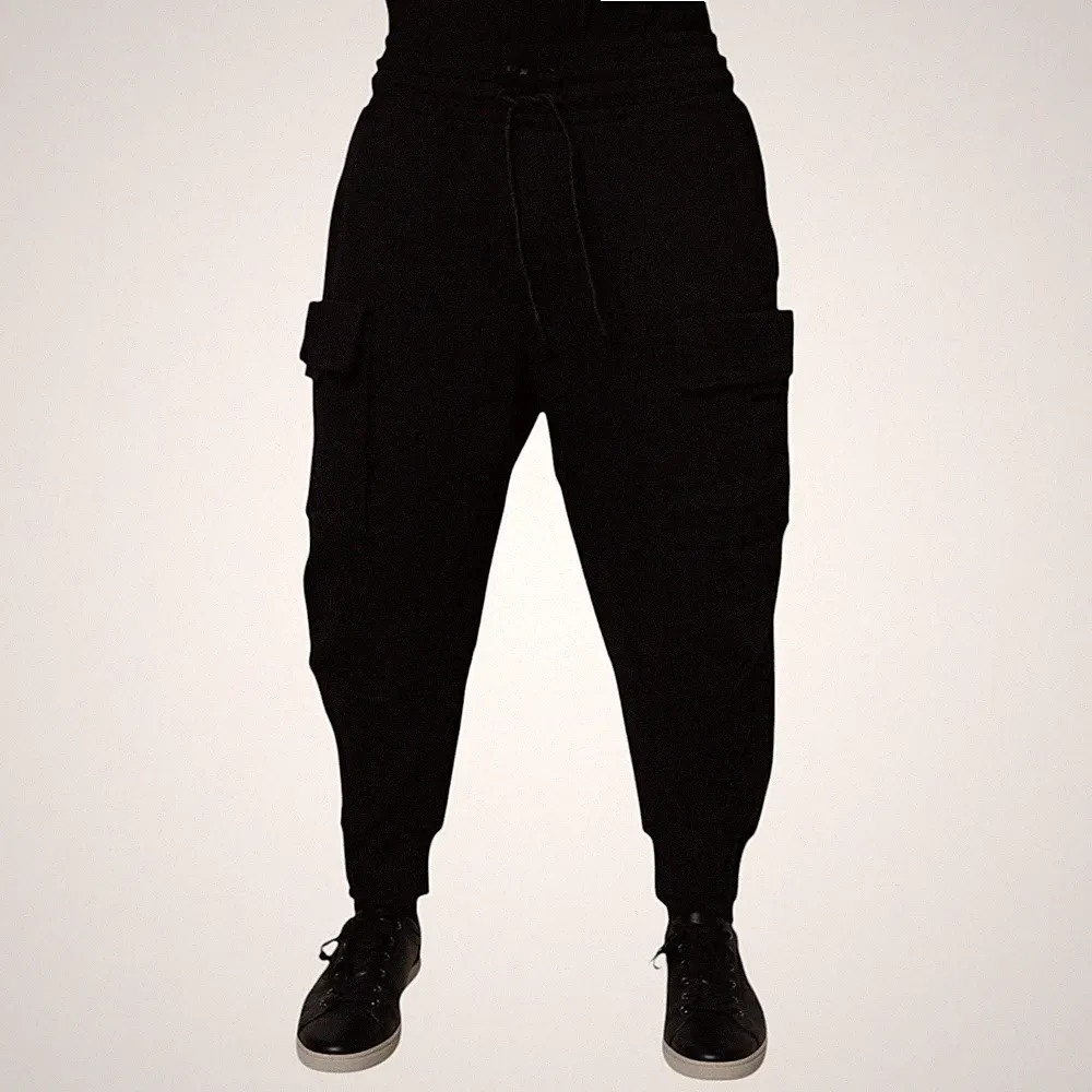 DOLCE & GABBANA Hose Schwarz Baumwolle Herren Cargo Jogger Jogginghose Gr. Et...
