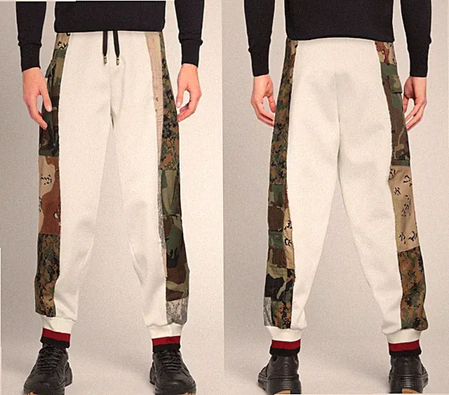 DOLCE & GABBANA Reborn to Live Panelled Track Pants Jogging-Hose Cargo Trousers