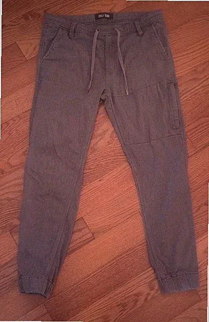 DU/ER 5 Pocket Drawstring Gray Jogger Pants N2X Slim Fit Size 33 x 29