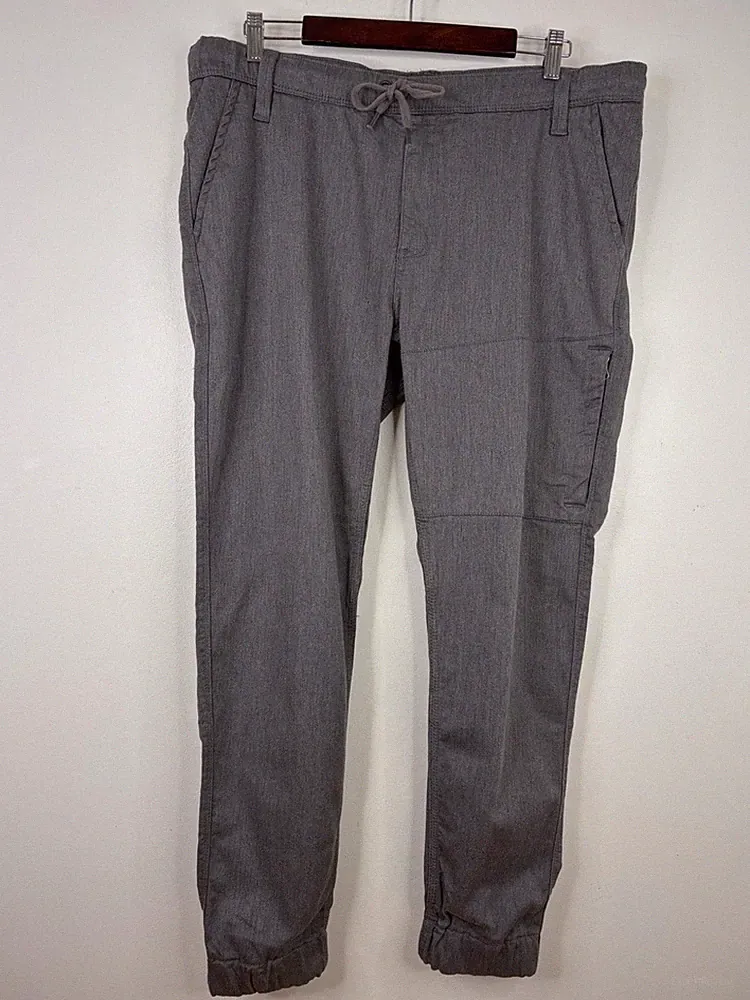 DU/ER No Sweat Joggers Mens 36 x 29 Gray N2X Slim Fit Taper Pants Stretch Travel
