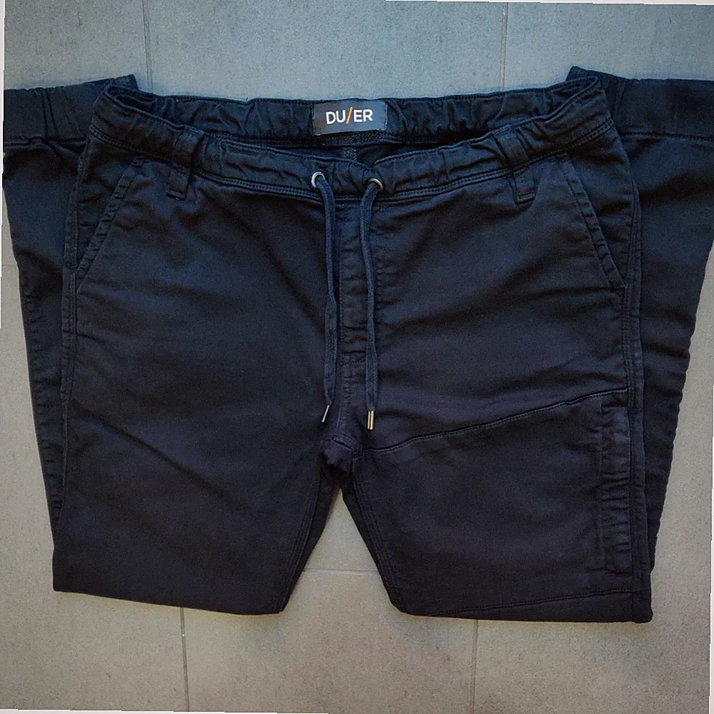 Duer No Sweat N2X Black Stretch Cotton Cargo Jogger Pants Mens 34x29 MJNS1100