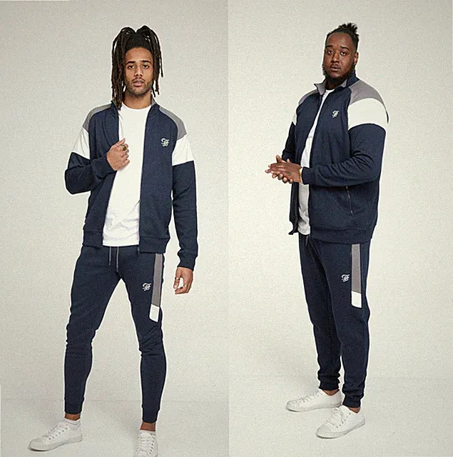 Duke D555 Herren Jogginganzug Full Zip 2-Tone Navy Sweatshirt & Jogger S-8XL