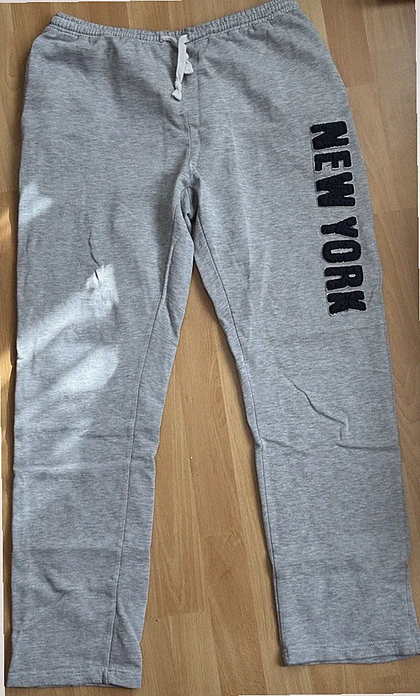 E-Bound, Jogginghose, Größe: L, Grau, NewYork Baumwolle, Einfarbig, Herren