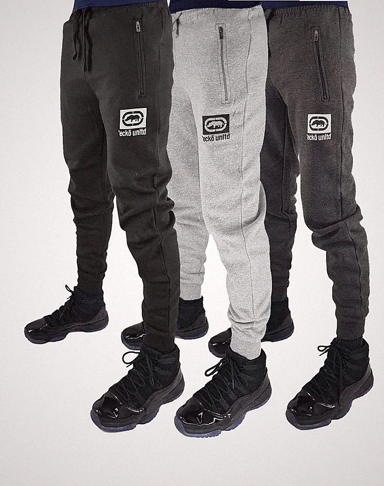 Ecko Unltd Herren Jogger Fleece Slim Fit Trainingshose Mit Reißverschluss Tasche