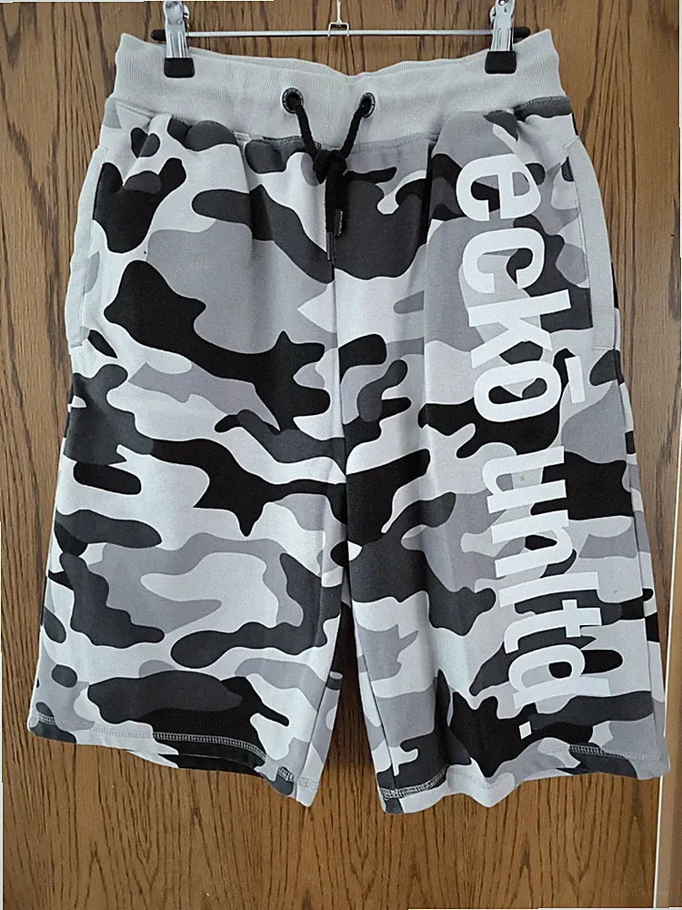 Ecko Unltd Herren Sweat Shorts Gr M Grau Camouflage Kurze Hose Jogginghose Logo