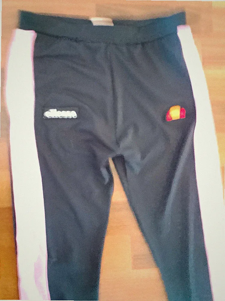 ellesse Damen Jogginghose L Schwarz mit rosa Seitenstreifen Fitness Freizeit