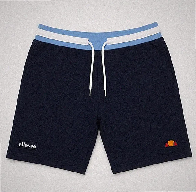 Ellesse Herren Shorts Baumwolle Jogger Laufen Freizeit Bequem Fleece Kordelzug Shorts