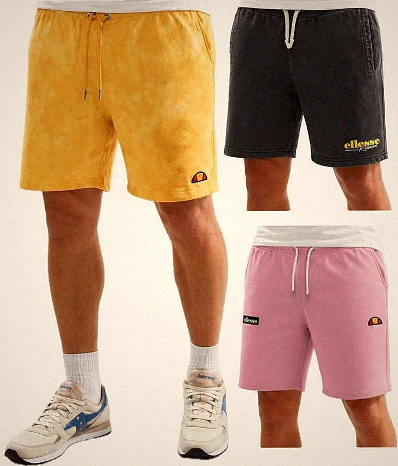 Ellesse Herren Shorts Freizeit Sommer Laufen Jogginghose Kordelzug Logo S - 2XL