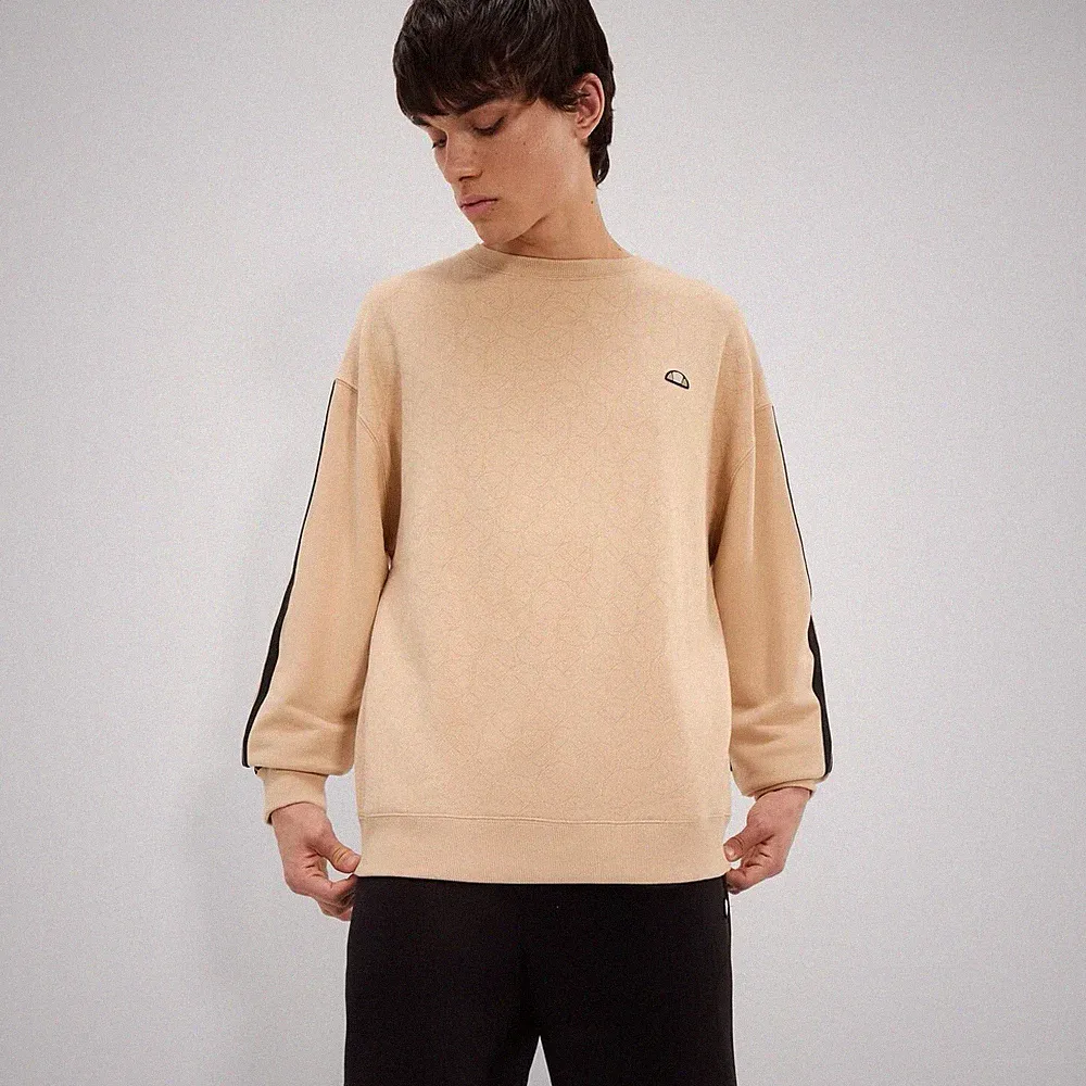 Ellesse Herren Sweatshirt Relaxed Fit Large Beige Retro 80er