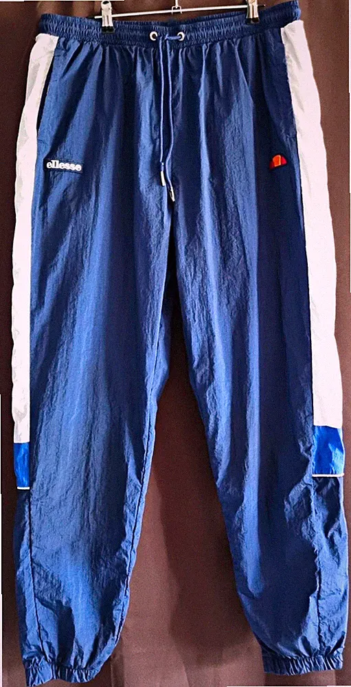 Ellesse Retro Trainingshose Jogginghose Wind Pants | Gr. XL | Dunkelblau Weiß