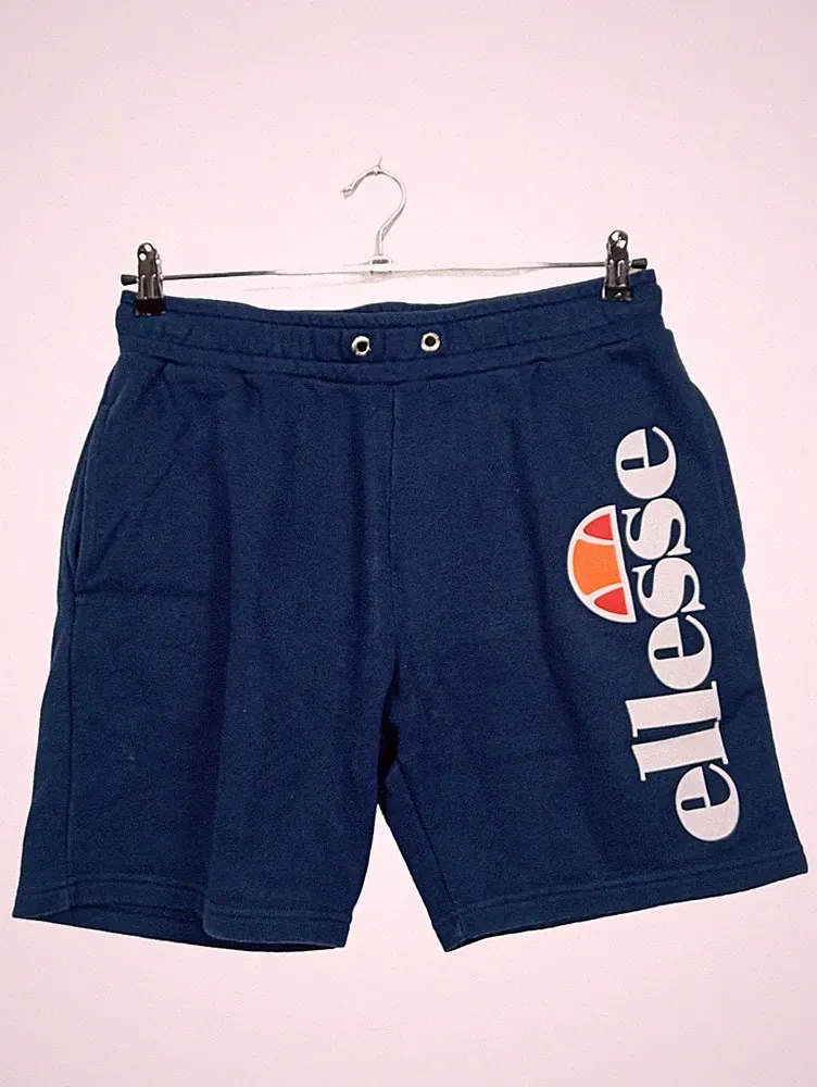 Ellesse Sport Shorts Herren Gr. M Jogginghose Blau Logo-Print