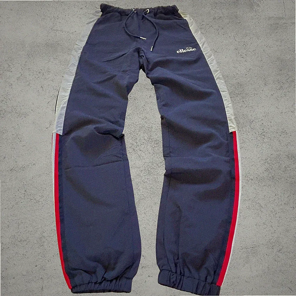 Ellesse Track Pants EU 34 UK 6 Navy White Red Stripes Jogging Hose