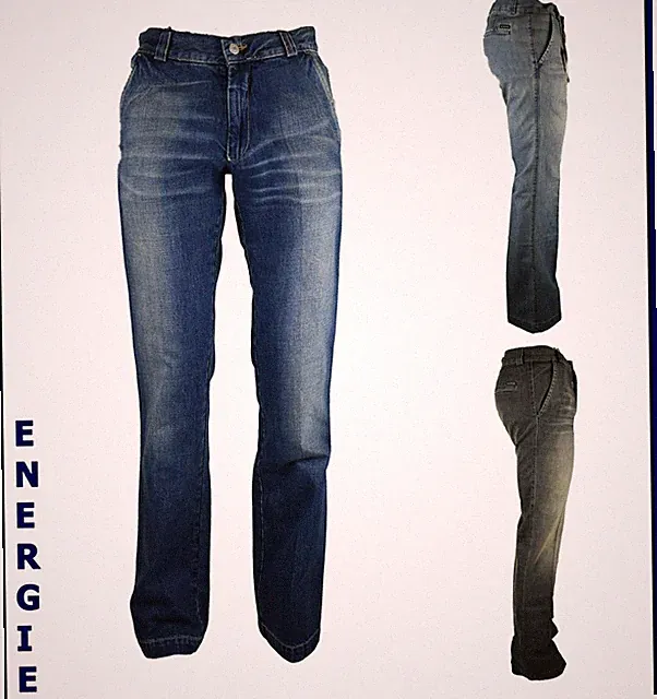 energie herren jeans hose elefantpfote senkrecht bootcut schwarz blau w30 33