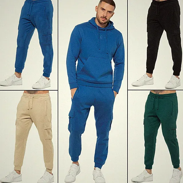 Enzo Cargo Regular Jogginghose Herren Freizeit Einfarbig Gerippte Manschetten