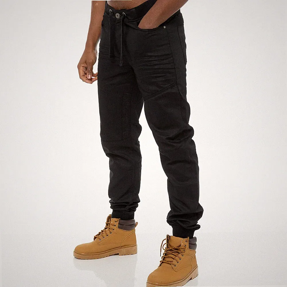 Enzo Herren Bündchen Jeans Regular Fit Jogger Denim Hose Trousers alle Bundgrößen