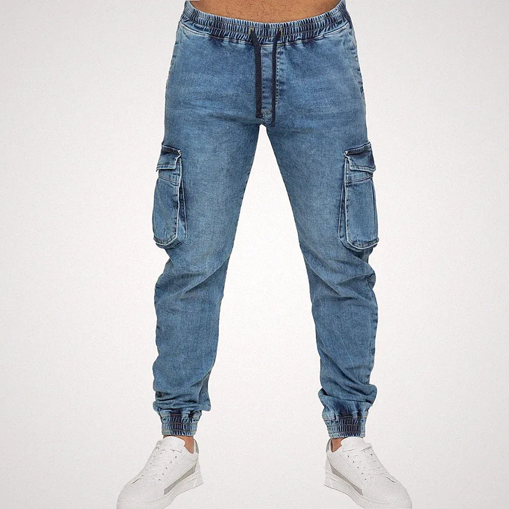 Enzo Herren Cargo Jogginghose Gummibund Militär Kampfhose Bündchenhose