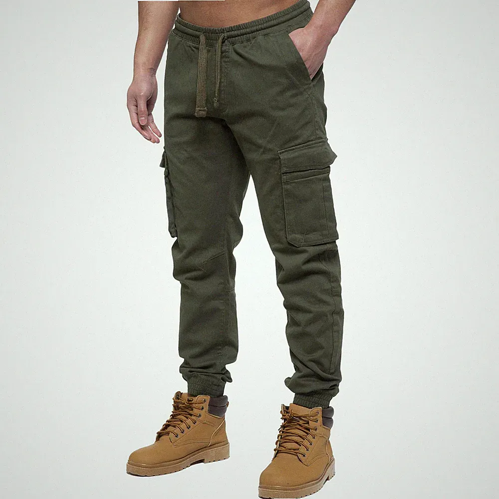Enzo Herren Jeans Cargo Jogginghosen Elastische Kampf Freizeit Hosen