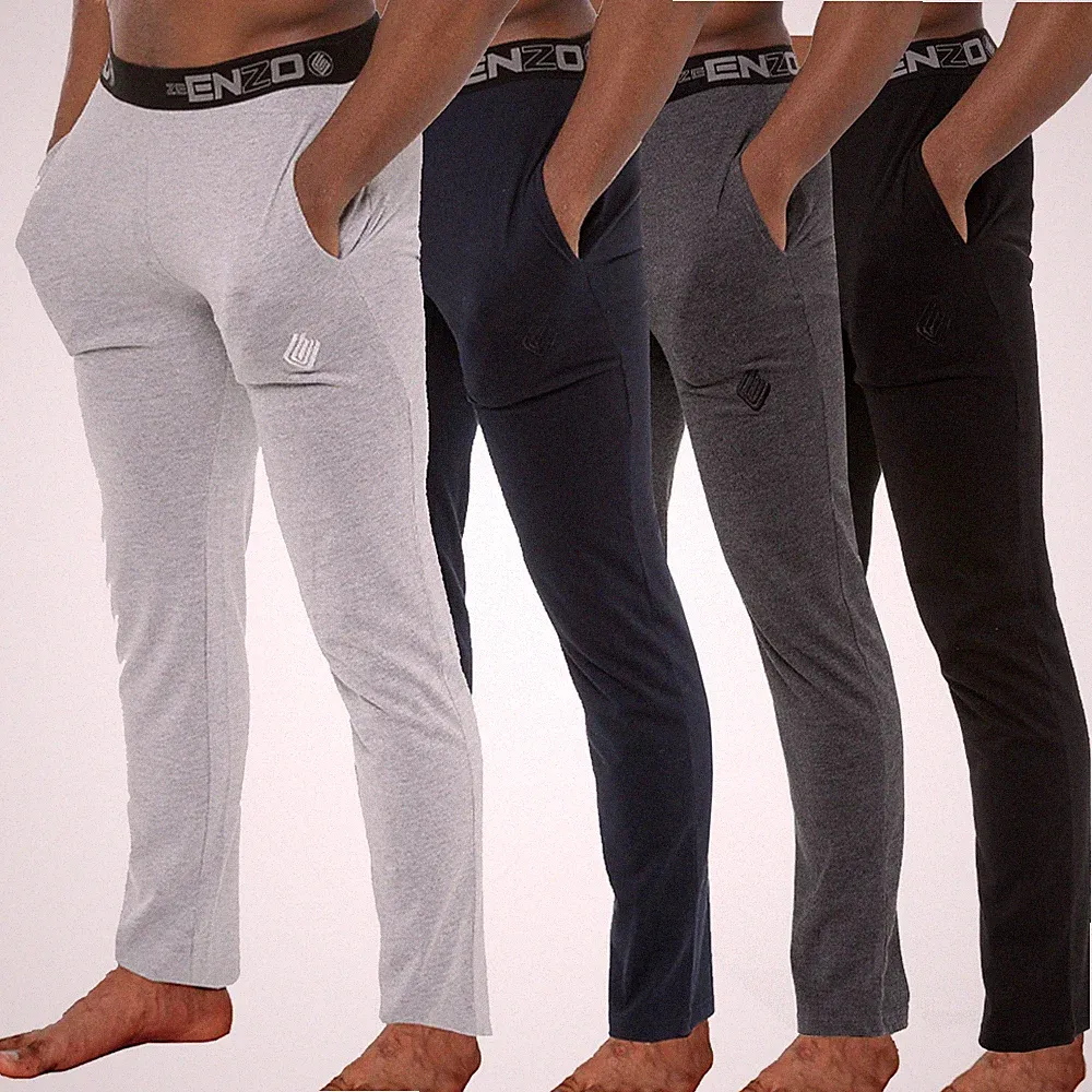 Enzo Herren Lounge Hose Pyjama Nachtwäsche Hose schlicht Fitnessstudio Freizeitunterteil