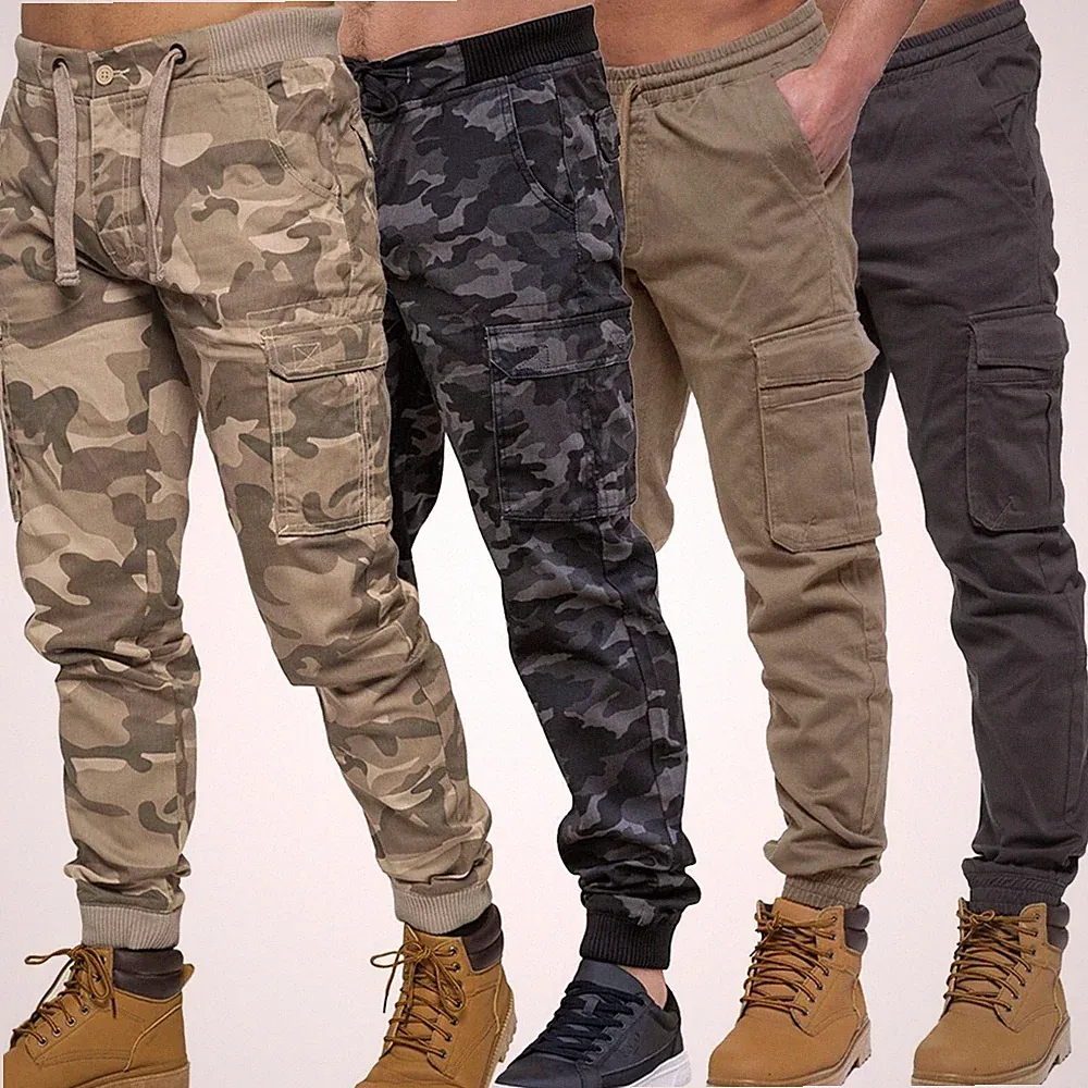 ENZO Herren Militär Combat Jogginghose Camouflage Cargo Arbeitshose