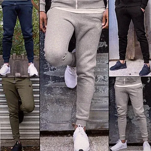 Enzo Herren Slim Jogginghose Vlies Bündchen Trainingshose Track Jogginghose Hose