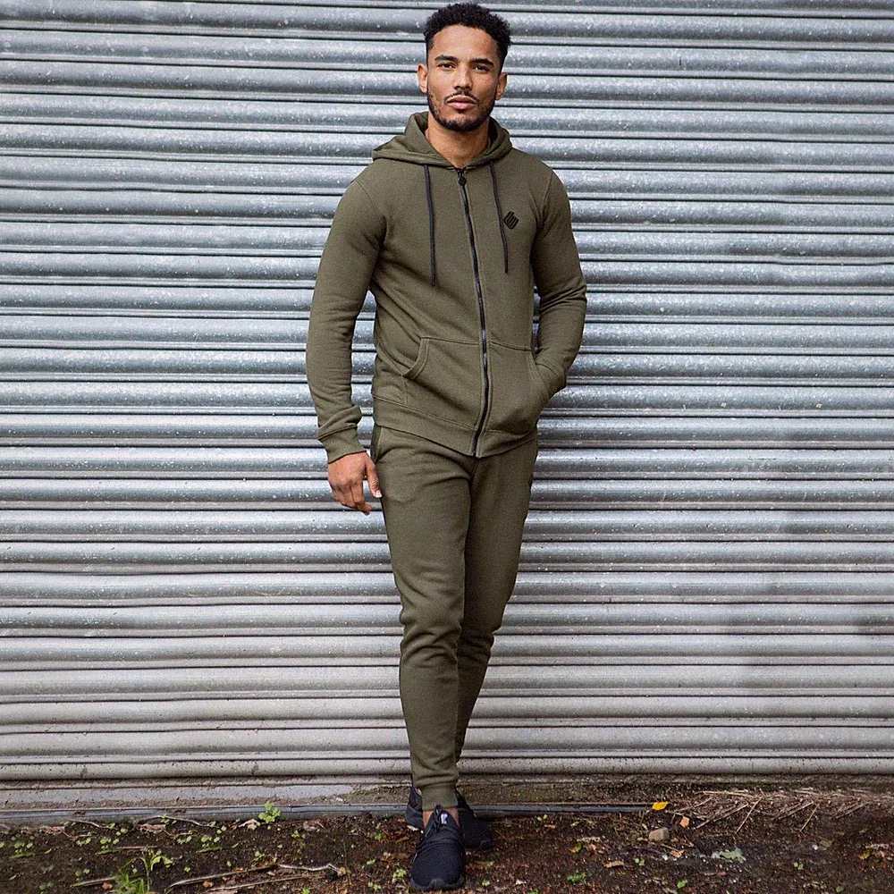 Enzo Herren Trainingsanzug Jogging Set Slim Fit Reißverschluss Kapuze Und Jogger