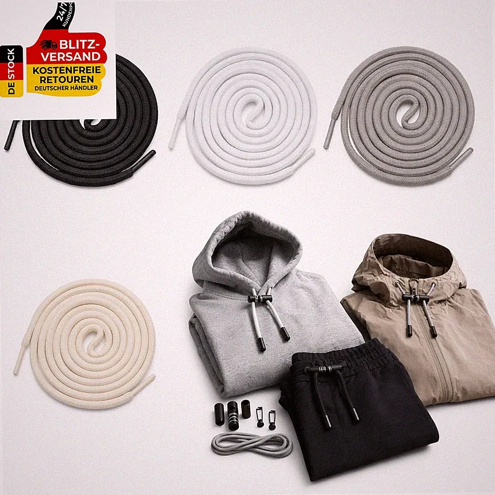 Ersatz-Kordel Für Jogginghose & Hoodie, 125Cm 4Er-Set Mit Druckknopf