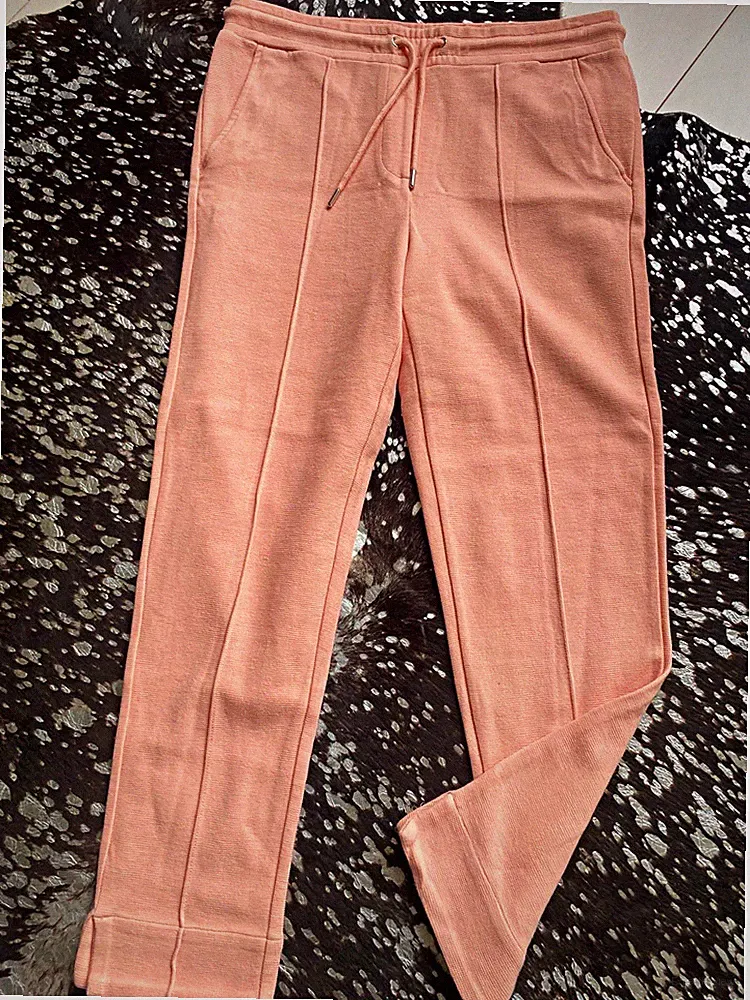 essentials Damen Jogginghose Rosa Gr. 40/42 Baumwolle Taschen Kordelzug