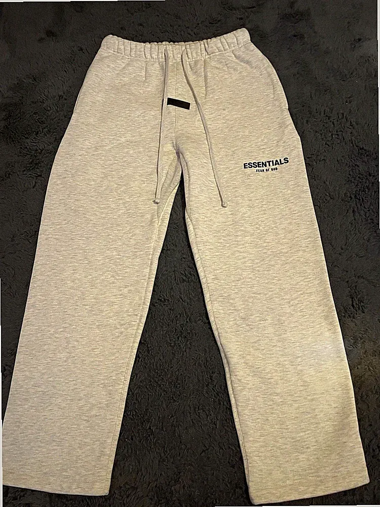 Essentials Fear of God Jogginghose Herren S Grau Fleece Logo Zugbandbund