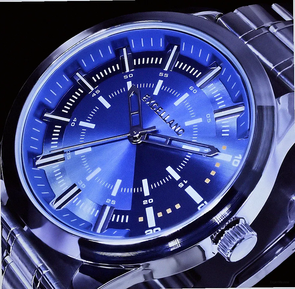 Excellanc Herren Armband Uhr Hellblau Edelstahl-Armband SI-9