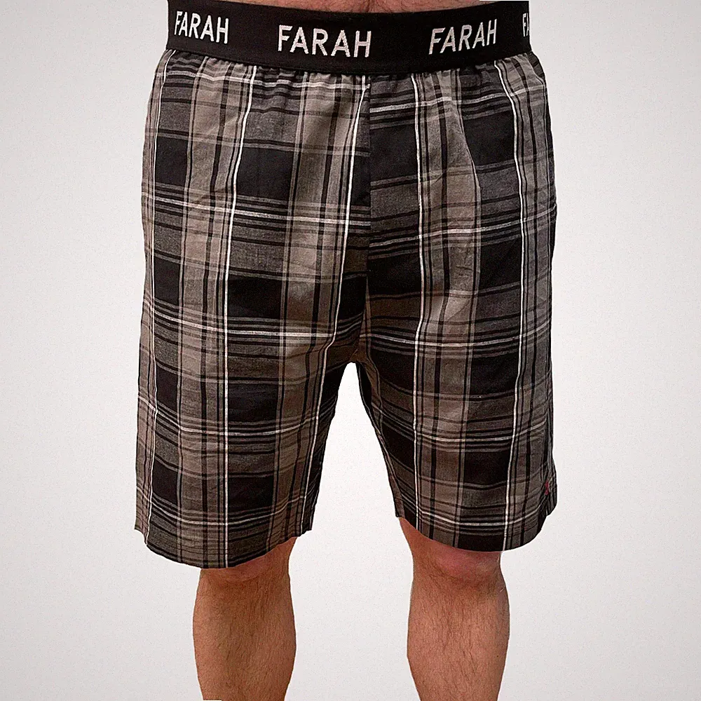 Farah Herren Briggs Elasticated Checked Sweatshorts Jogginghose Lounge Shorts - XXL