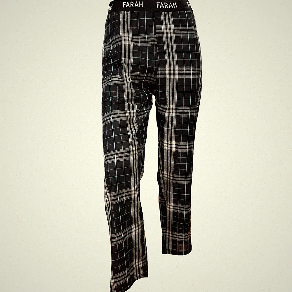 Farah Herren Gerritt Elasticated Checked Sweatpants Jogginghose Lounge Pants - Schwarz