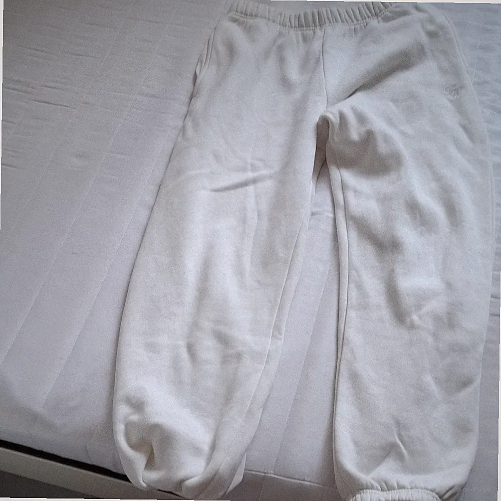 FB Sister Damen Jogginghose S Weiß Baumwolle Zugband Tapered für Sport