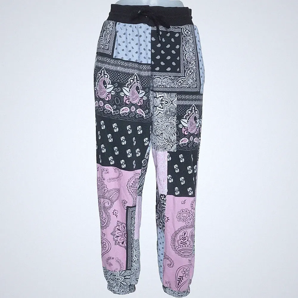 FB Sister, Jogginghose, Größe: L, Schwarz/Pink/Mehrfarbig, Paisley, Damen #3tw