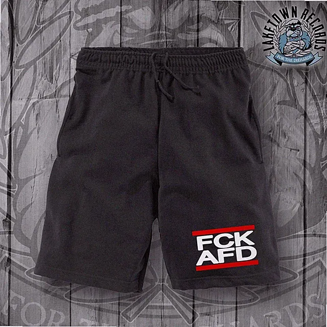 FCK AFD Shorts NEU S-XXL Punk Kurze Jogging Hose Punkrock FCK NZS Gegen Nazis