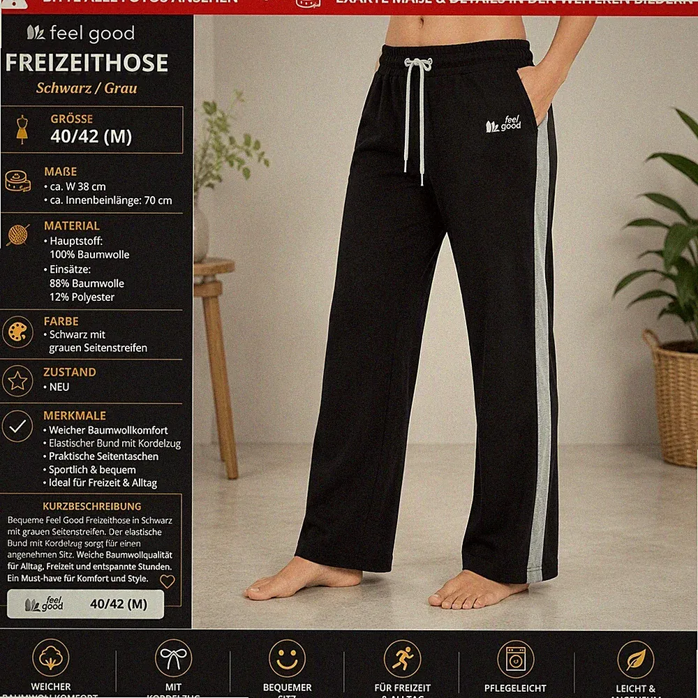 Feel Good Damen Damen-Freizeithosen / Jogginghosen Gr. 40/42 Neu