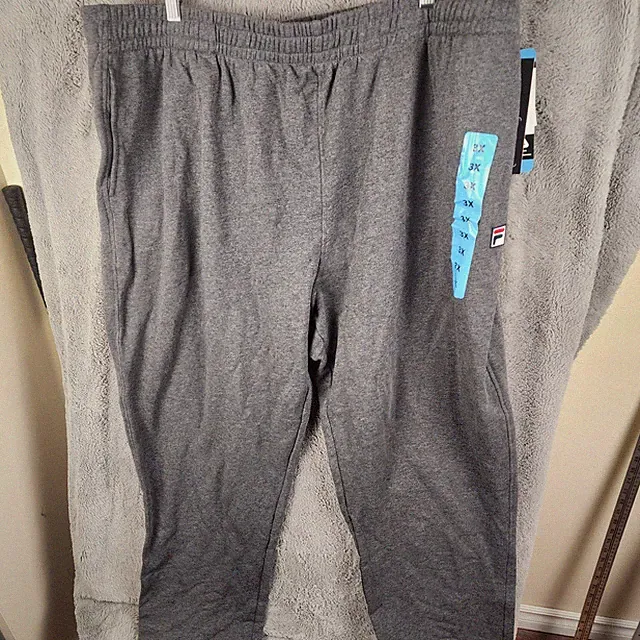 FILA 3X Joggers Sweatpants with Drawstring Gray NWT