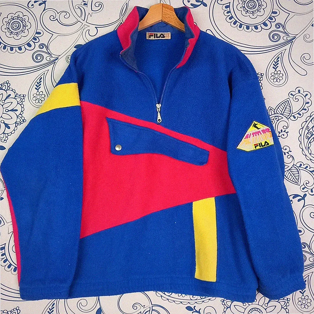 FILA FLEECE VINTAGE 90S ALTITUDE MALDEN FABRIC POLARLITE MADE IN ITALY 48