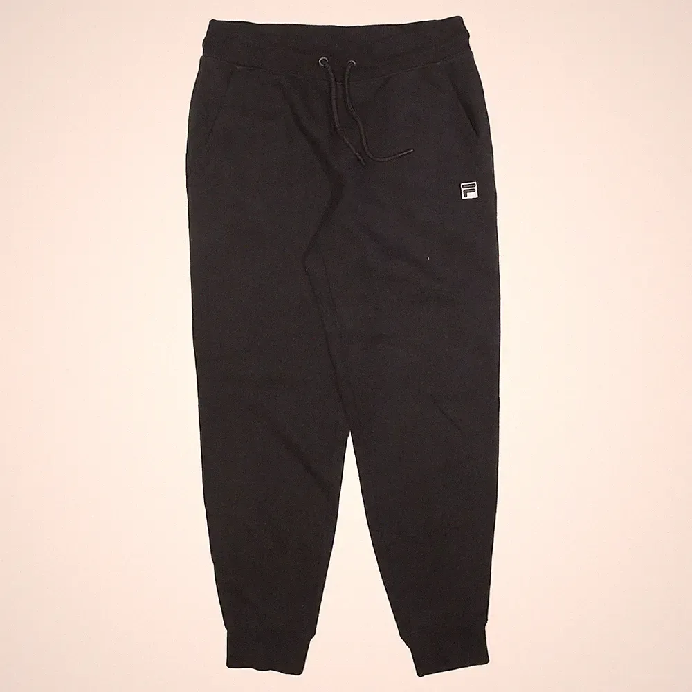 FILA Herren Jogginghose SCHWARZ S W28 L28 Slim Konisch Baumwollmischung Logo