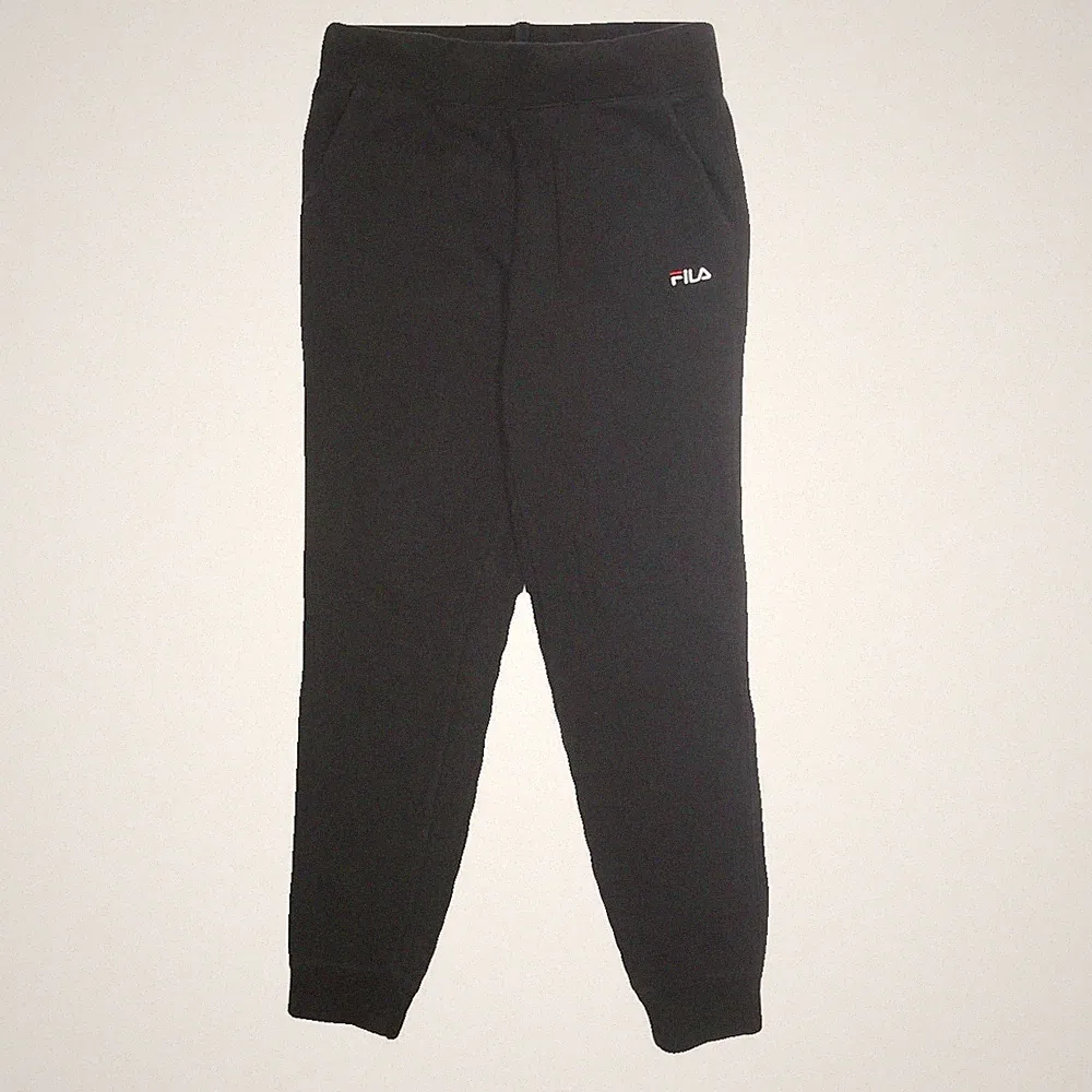 FILA Herren Jogginghose Schwarz Schlank Konisch S W28 L30 Baumwolle Blend Bequem