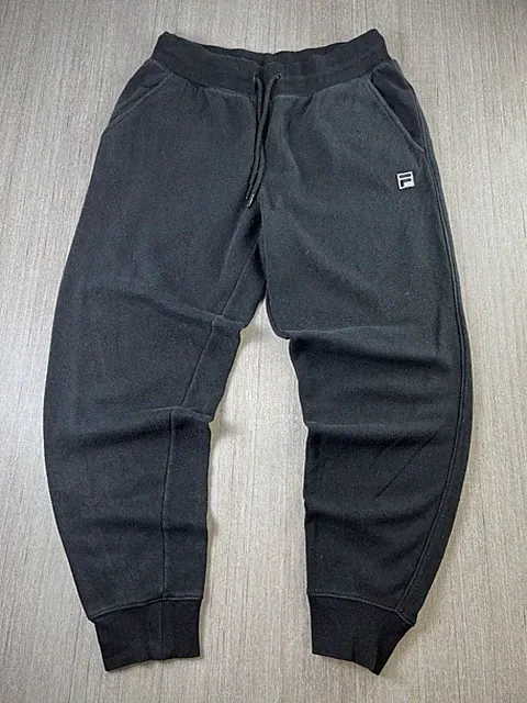 FILA Herren Jogginghose Sweatpants schwarz Fleece Baumwollmischung Größe M Trainingshose