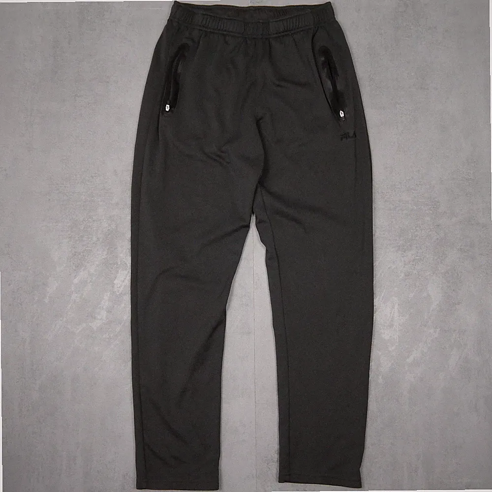Fila Jogginghose Herren Grau M Regular Fit Streetwear Logo Zip Pocket