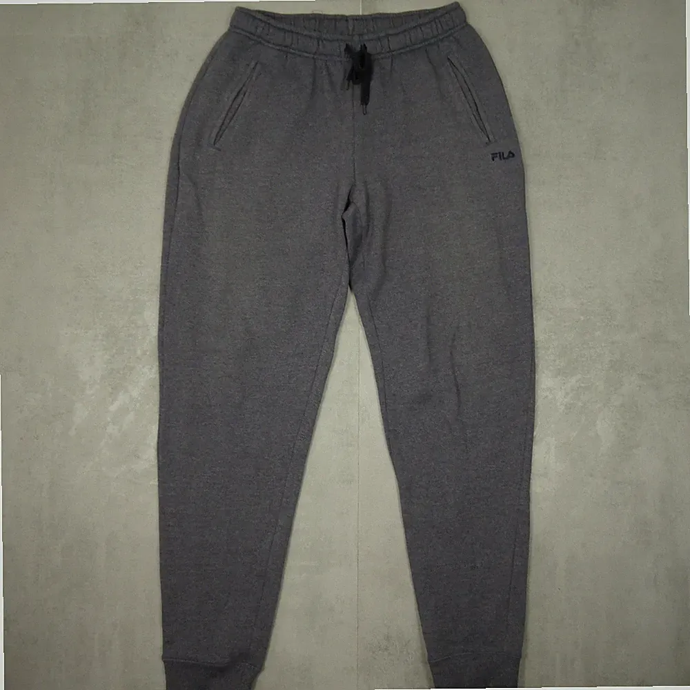 Fila Jogginghose Herren M Grau Straight Fit Streetwear Logo Baumwolle Fleece