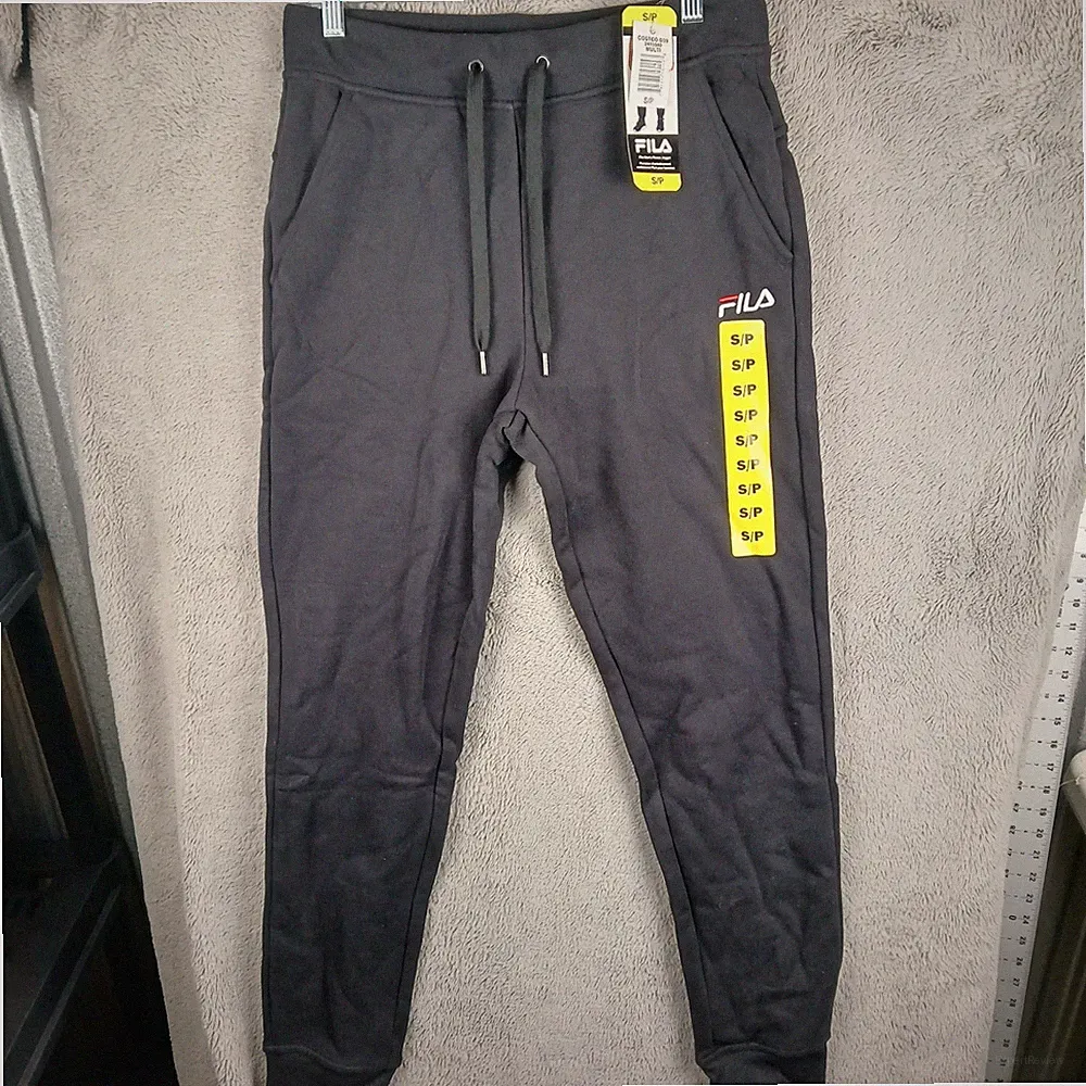 FILA Men's SP Fleece Joggers Gray Sweatpants with Drawstring